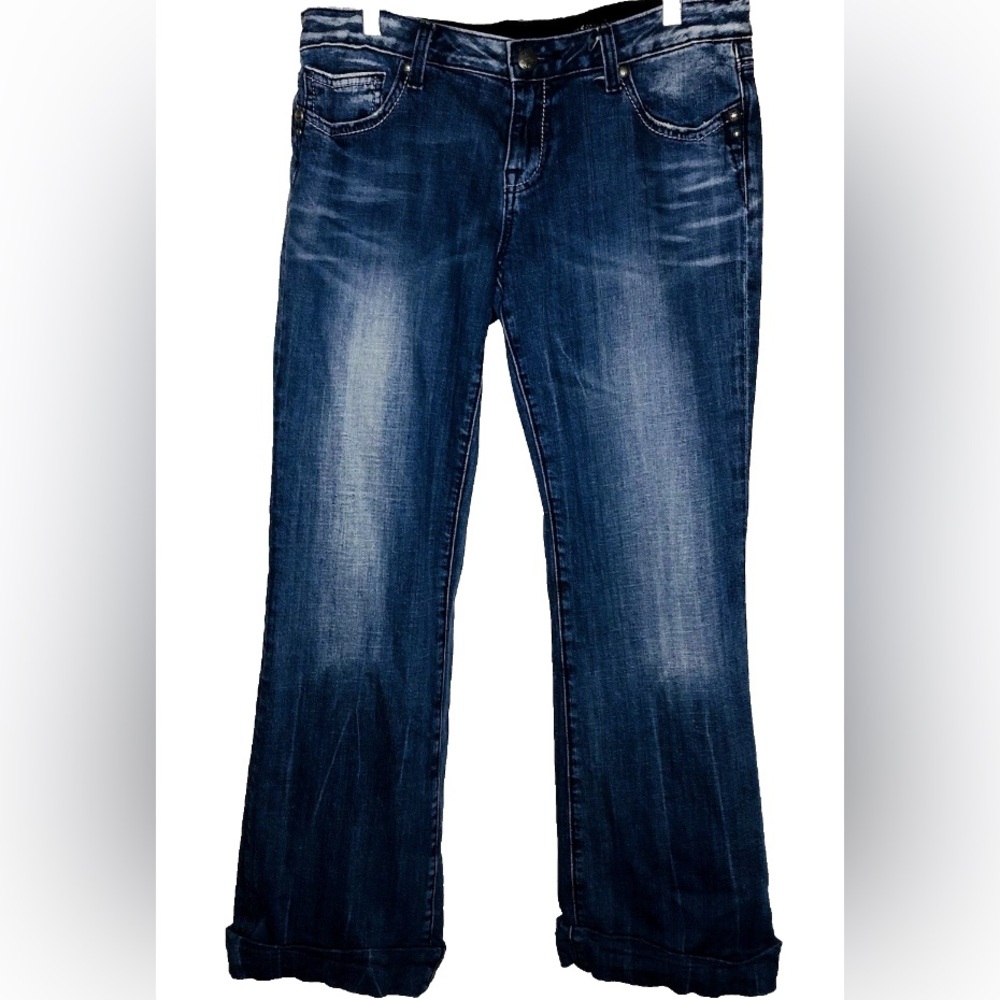 Express Women’s Dark Blue Boot-Cut Jeans Size 12